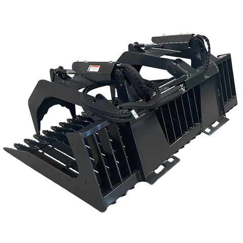 Stout Skid Steer Heavy Duty 3″ Tine Spacing Rock Bucket Grapple | Grade 50 Steel