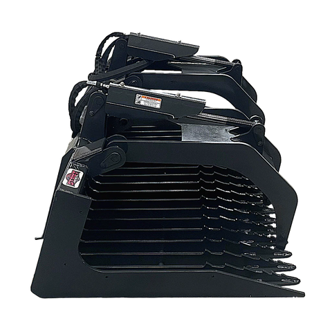 Stout Skid Steer Heavy Duty 3″ Tine Spacing Rock Bucket Grapple | Grade 50 Steel