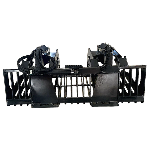 Stout Skid Steer Heavy Duty 3″ Tine Spacing Rock Bucket Grapple | Grade 50 Steel