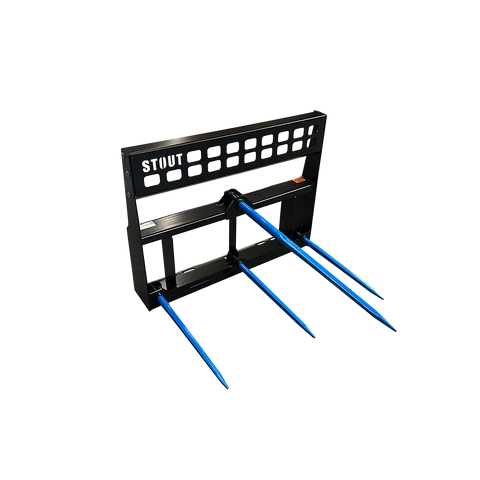 Stout Pro Skid Steer 4-Tine Round Bale Spear | Skid Steer Quick Attach