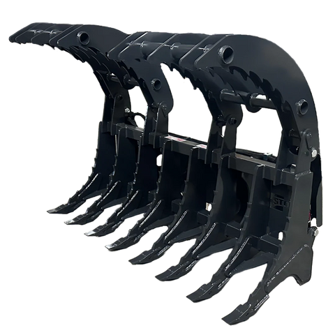 Stout Skid Steer XHD Root Rake Clam Grapple | Dual Independent Grapples