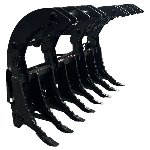 Stout Skid Steer XHD Root Rake Clam Grapple | Dual Independent Grapples