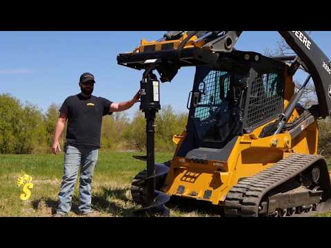 Stinger skid steer and tractor auger drive product video