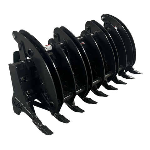 Stout Skid Steer XHD Root Rake Clam Grapple | Single Full-Width Grapple