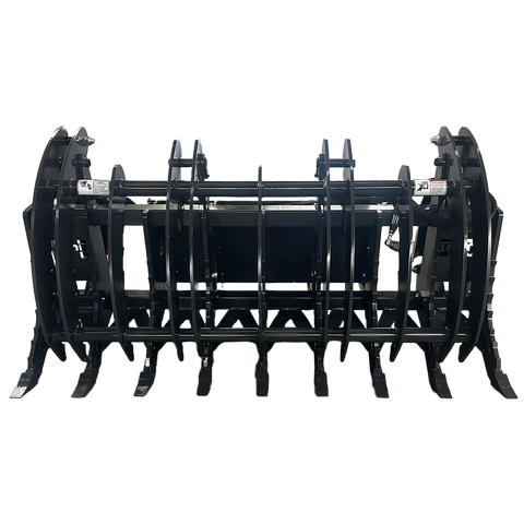 Stout Skid Steer XHD Root Rake Clam Grapple | Single Full-Width Grapple